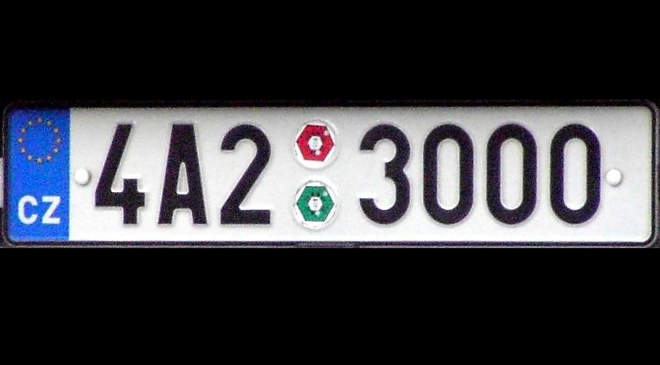 cseh rendszám